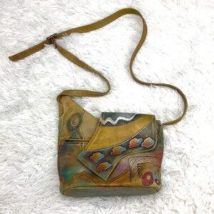Anuschka Hand Painted Leather Crossbody Purse